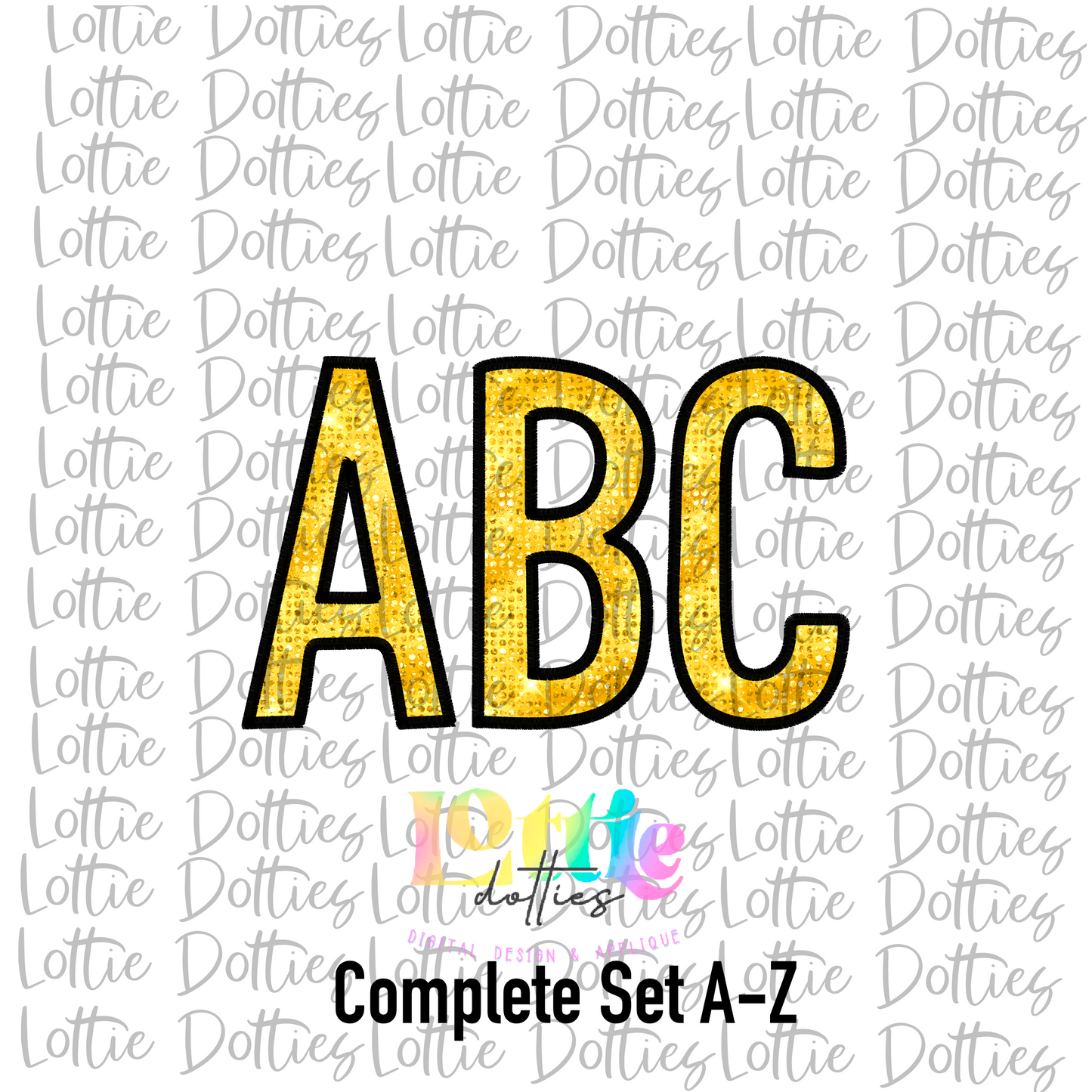 Gold Sequin Spirit - Alphabet Clipart - Instant Download - Alpha Pack