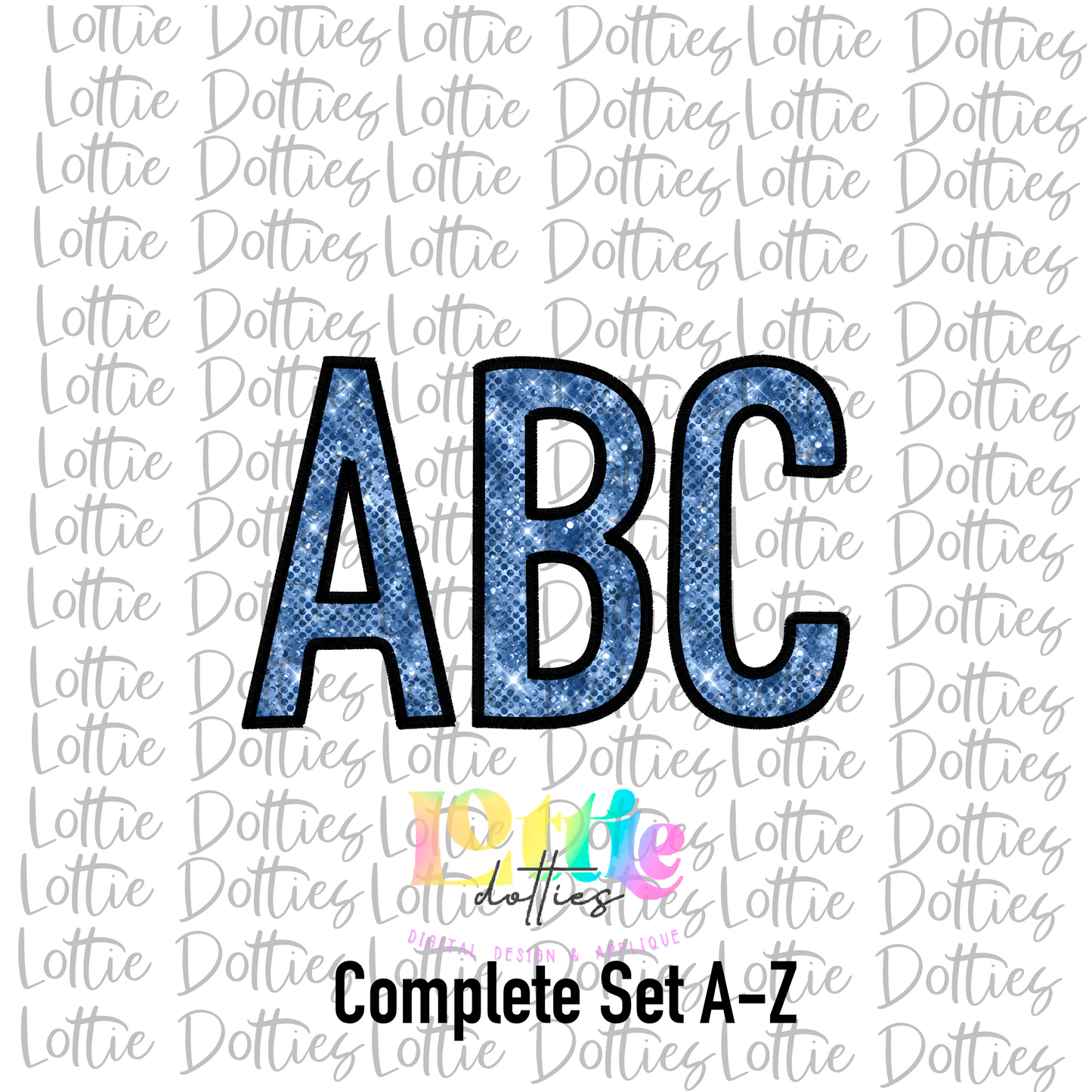 Columbia Blue Sequin Spirit - Alphabet Clipart - Instant Download - Alpha Pack