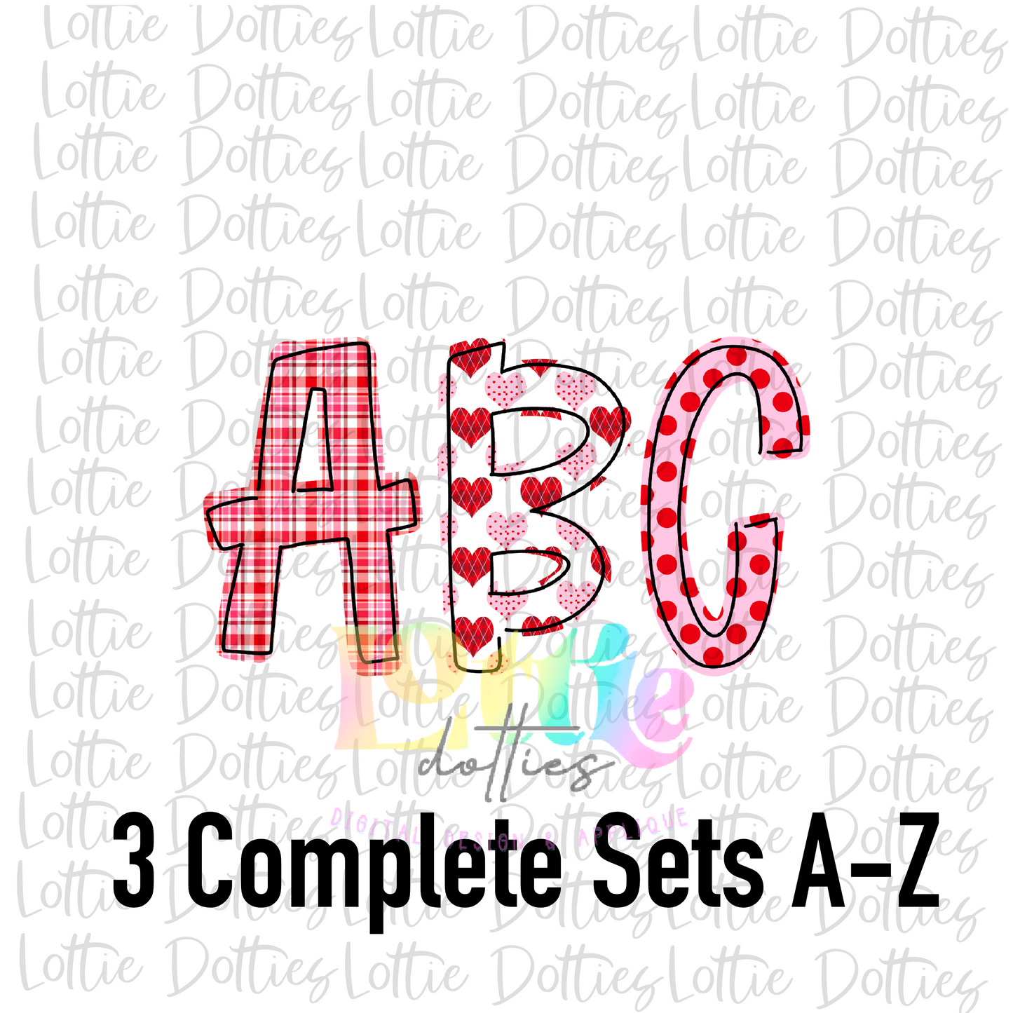 Valentine Hearts Alpha- Alphabet Clipart - Instant Download - Alpha Pack