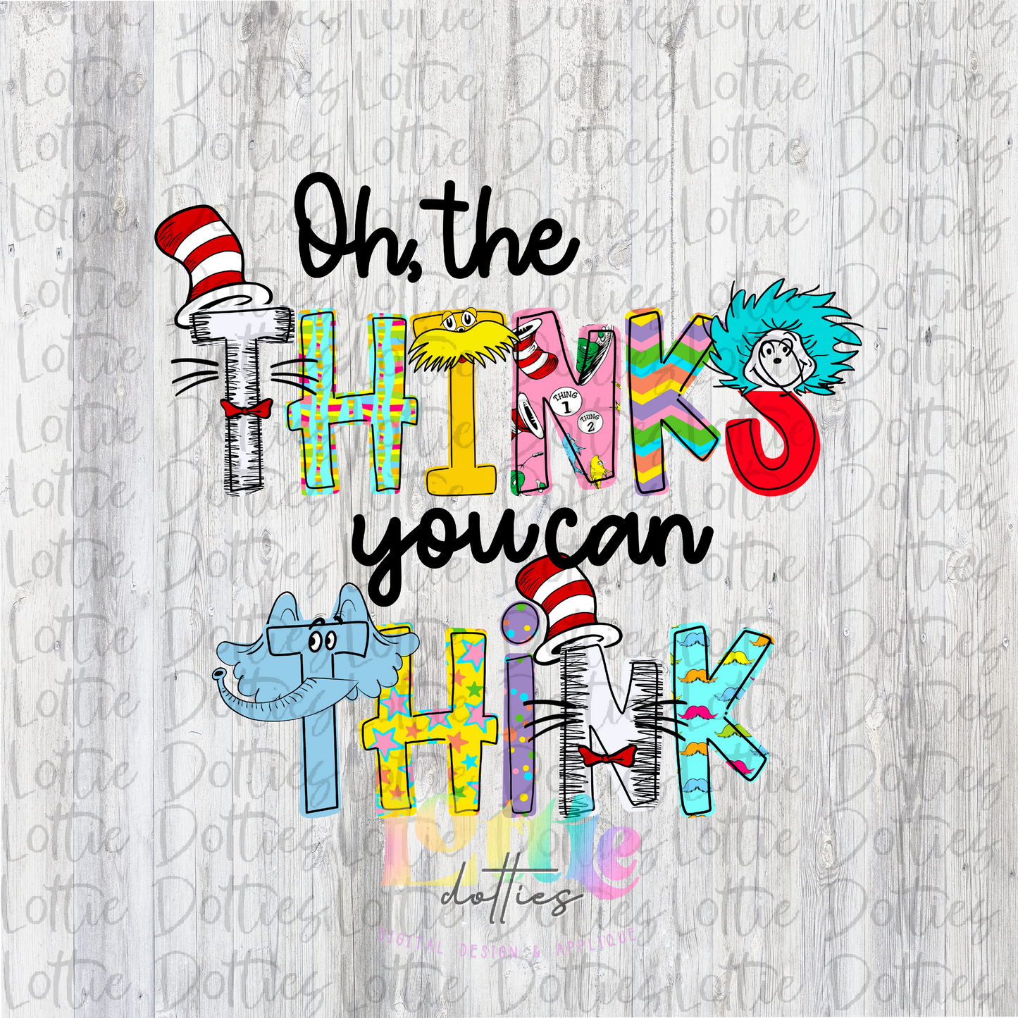 Oh the Thinks Colorful PNG - Digital Download - Read Across America