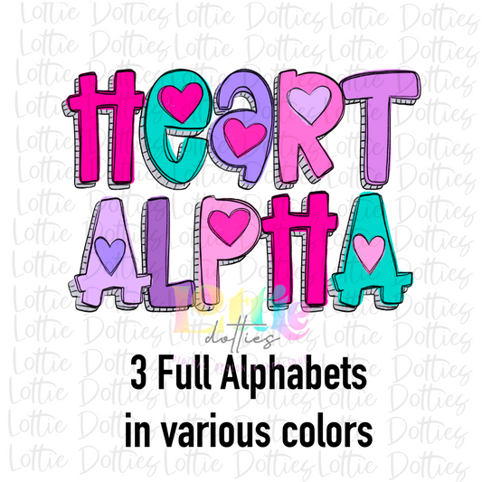 Heart Alpha Pop- Alphabet Clipart - Instant Download  - Alpha Pack