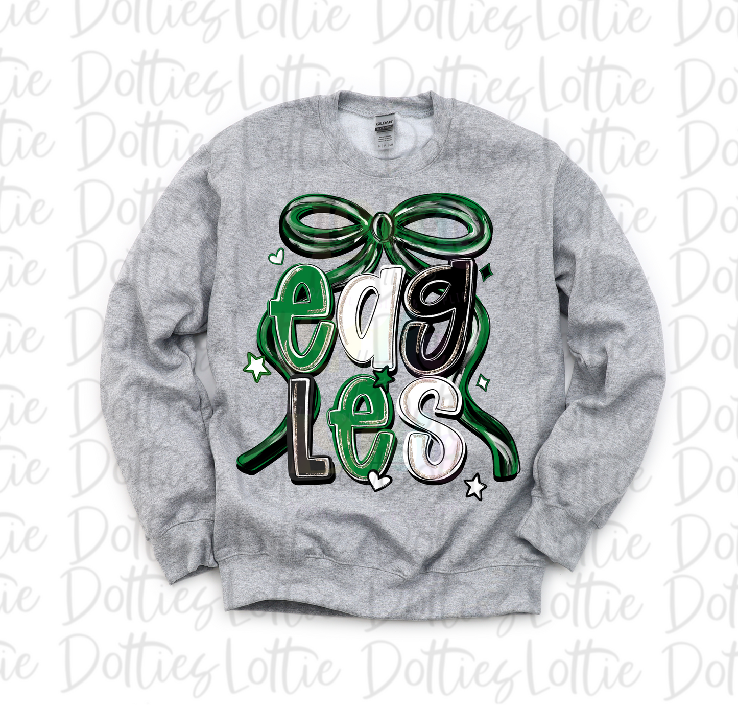 Eagles PNG - Eagles bow design - Digital Download - coquette design - Green and Black Eagles