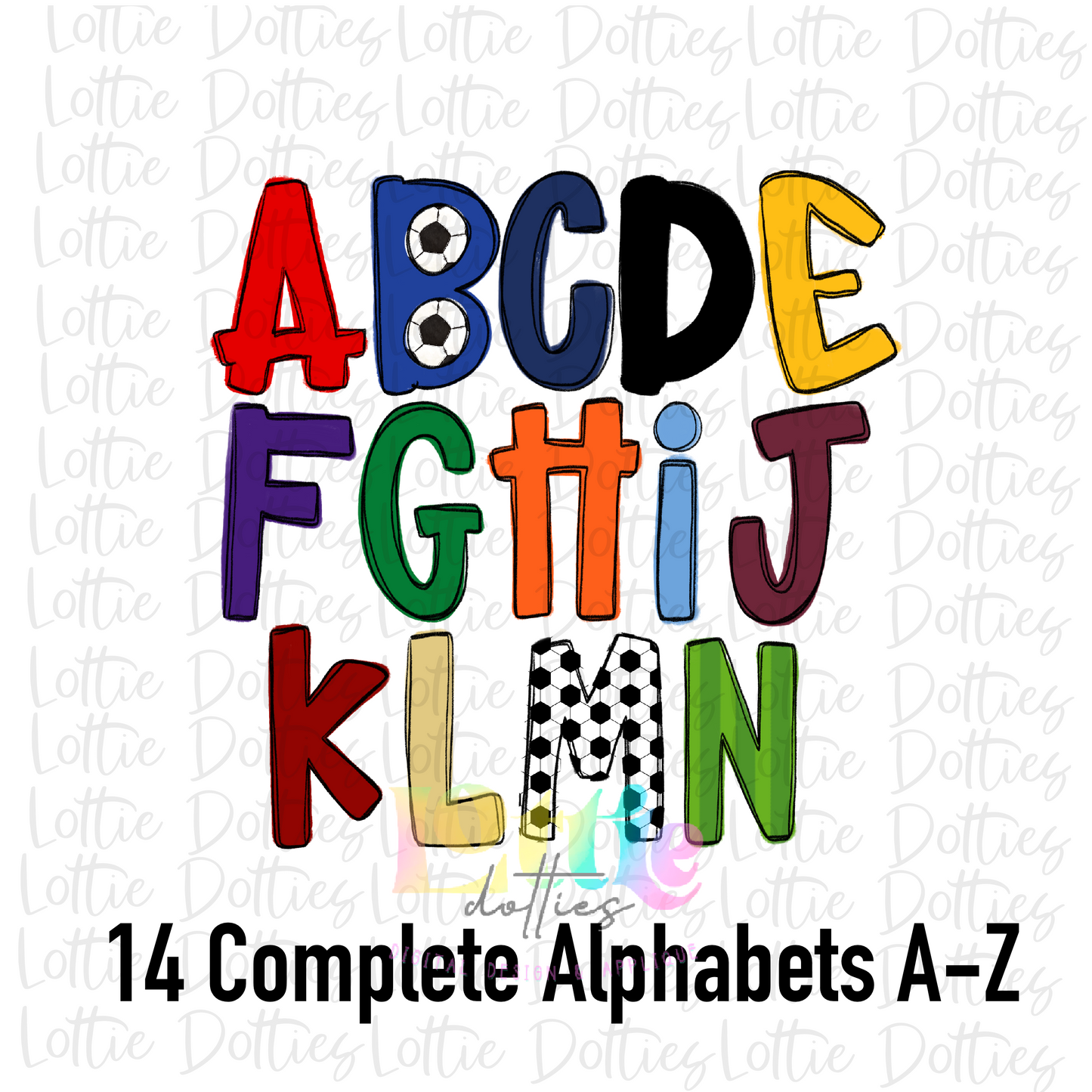Soccer Alpha Pack - Alphabet Clipart - Instant Download - Alpha Pack