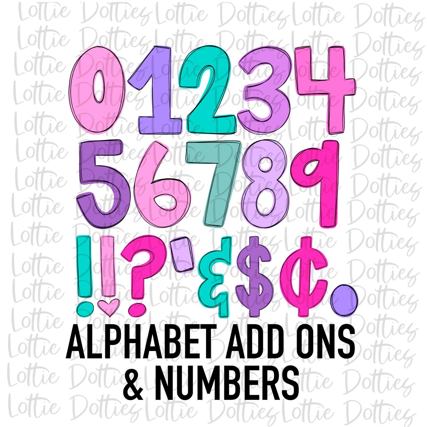 Heart Alpha extras - punctuation Clipart - Instant Download - Alpha Pack