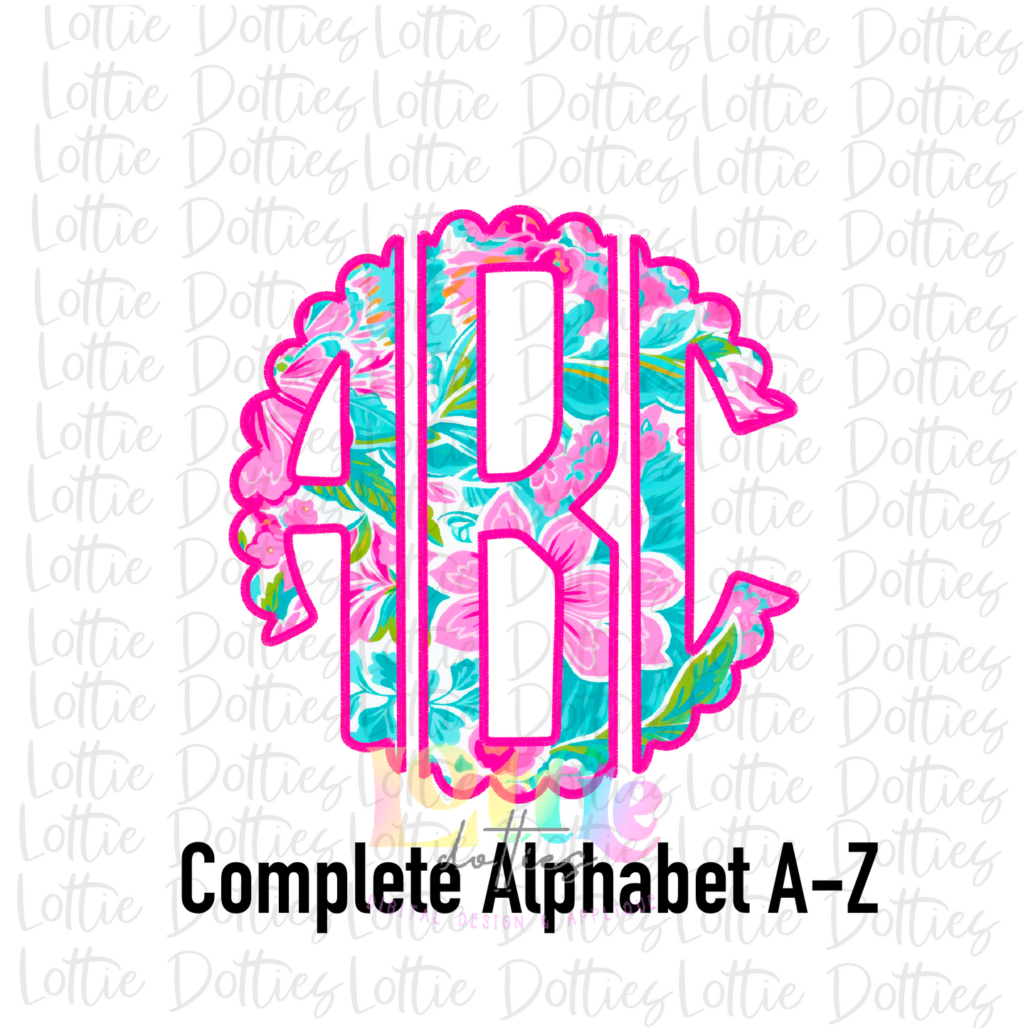 Preppy Floral Alpha - Floral Alpha Pack - Alphabet Clipart - Instant Download - Alpha Pack