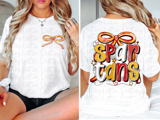 Spartans Bow Design PNG - Spartans design - Digital Download - Red and Gold