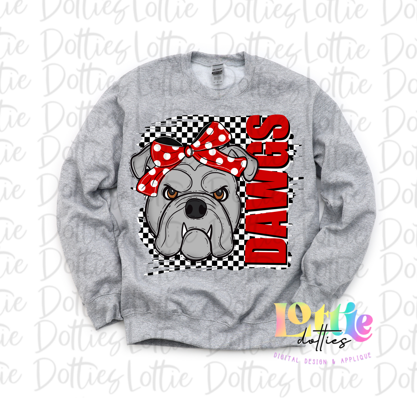 Bulldogs Png - Bulldogs Red and Black Design - Team spirit design - Digital Download - Bow