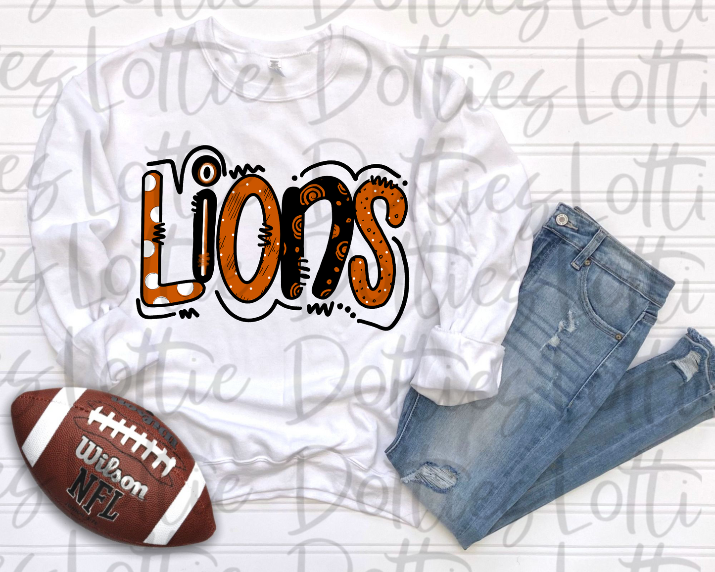 Lions PNG - Lions Sublimation Design - Digital Download - Burnt Orange and Black