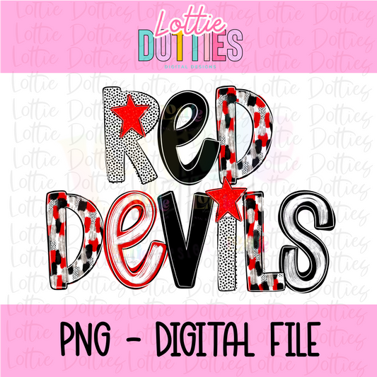 Red Devils Png - Devils Sublimation Design - Digital Download - Red and Black