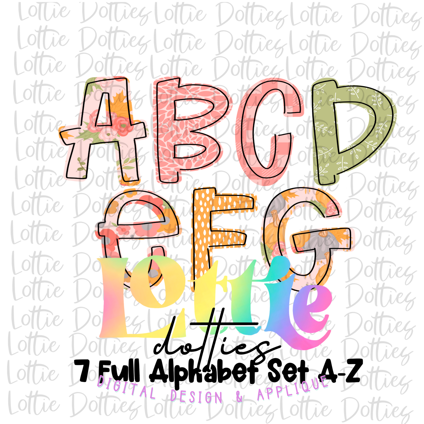 Fall alpha - 7 Full Alphabets - Alphabet Clipart - Instant Download - Alpha Pack