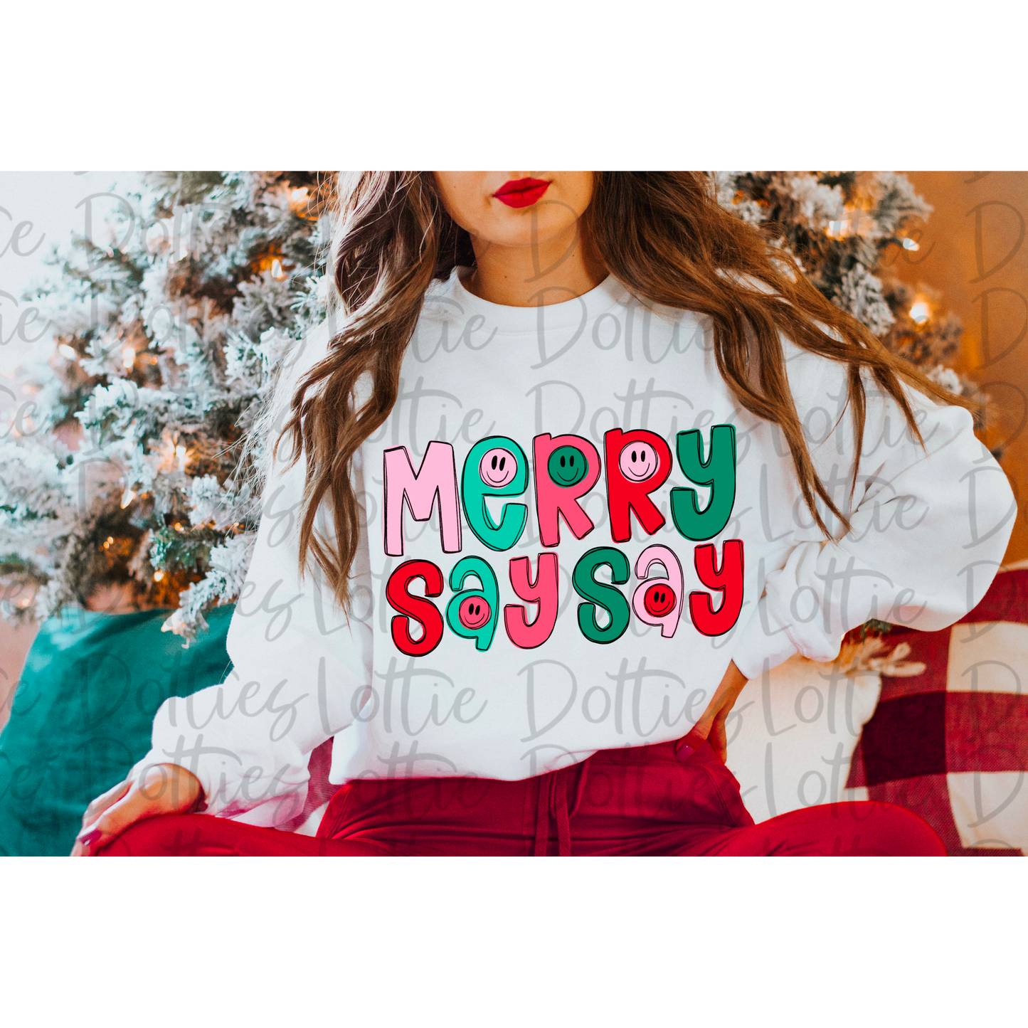 Merry Say Say Png - Christmas Sublimation Design- Digital Download