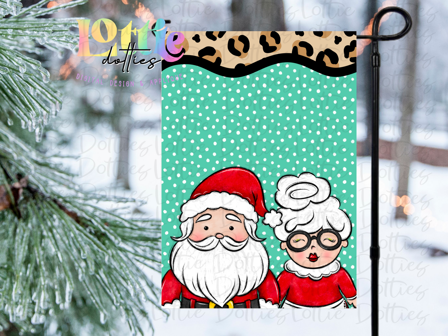 Christmas Flag Png -  Mr. and Mrs. Claus - Christmas Sublimation Design- Digital Download