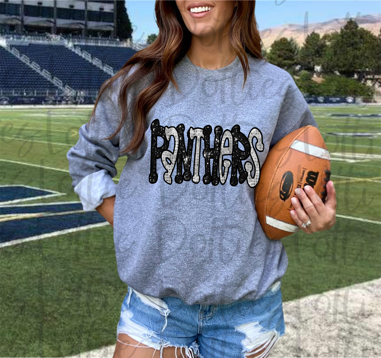 Panthers PNG - Panthers Sublimation - Digital Download - Black and Sliver Rhinestone
