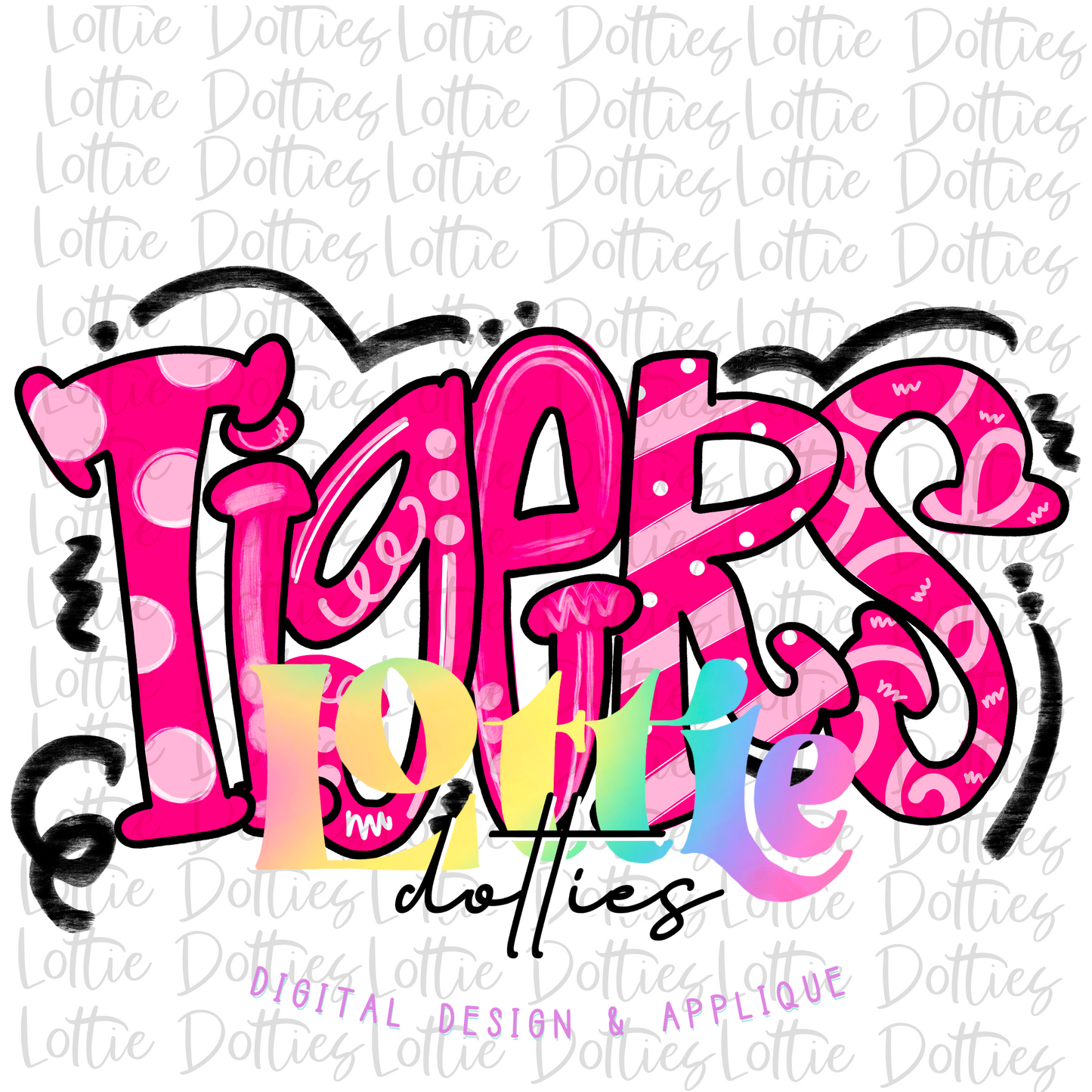 Tigers PNG - Tigers sublimation design - Digital Download - Pink