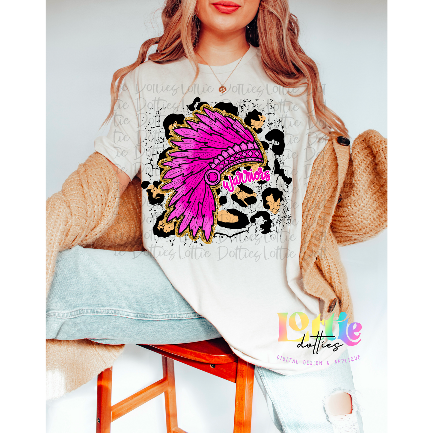 Warrior Png - Mascot Sublimation Design - Digital Download - Pink Leo