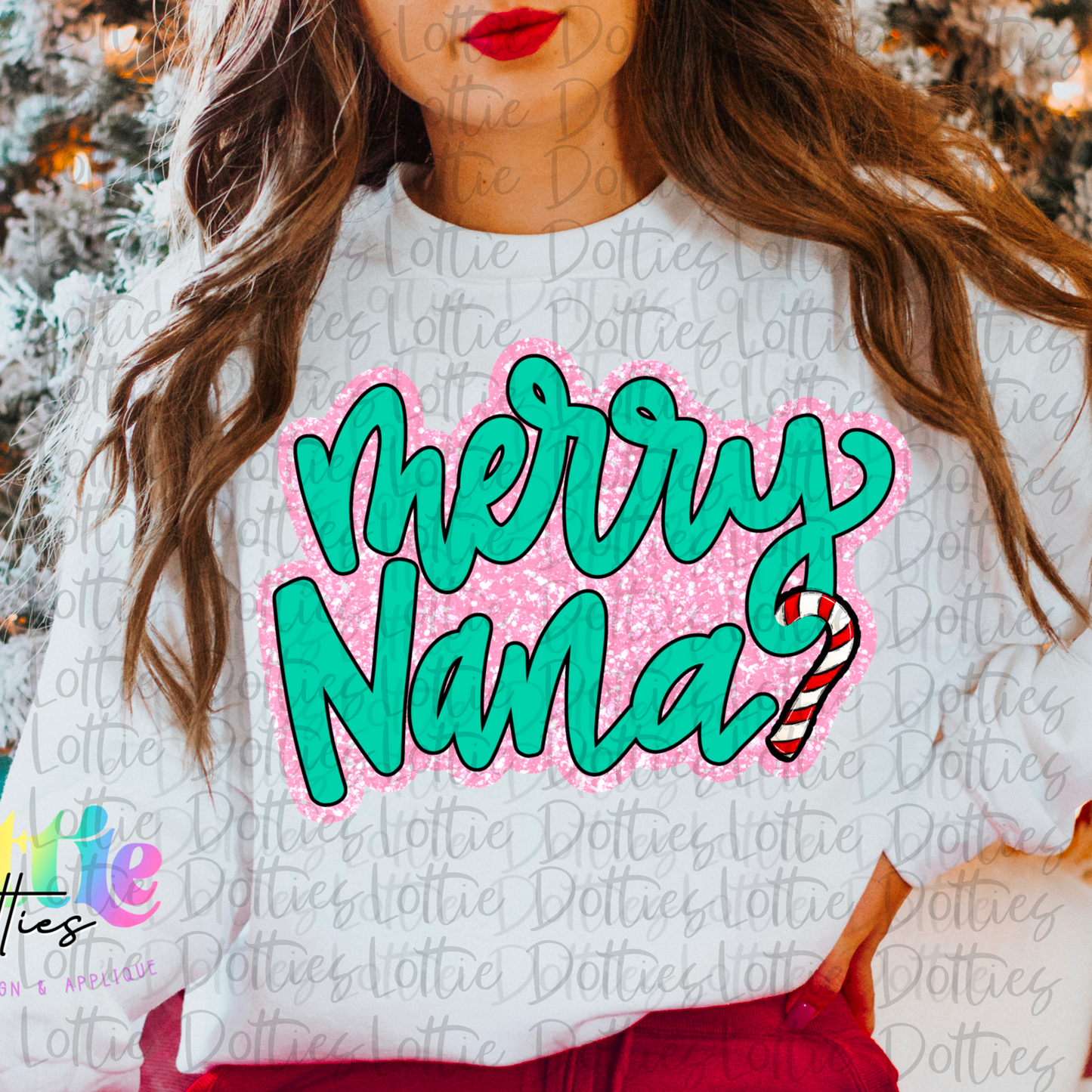 Merry Nana PNG -Christmas Sublimation - Digital Download - Pink and Blue