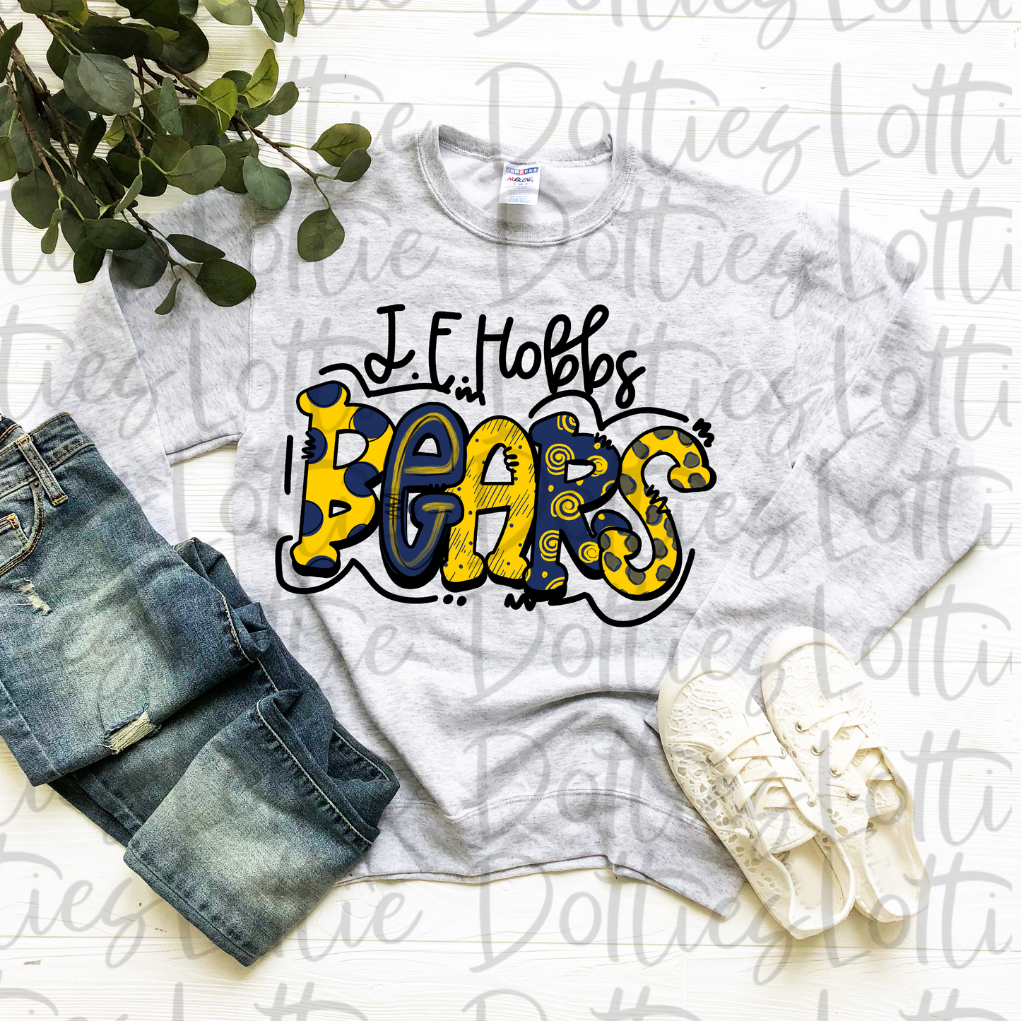 J. E. Hobbs Bears PNG - Bears sublimation design - Digital Download - Yellow and Navy