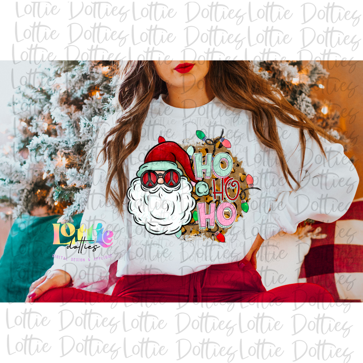 HO HO HO Santa PNG - Christmas Sublimation - Leopard