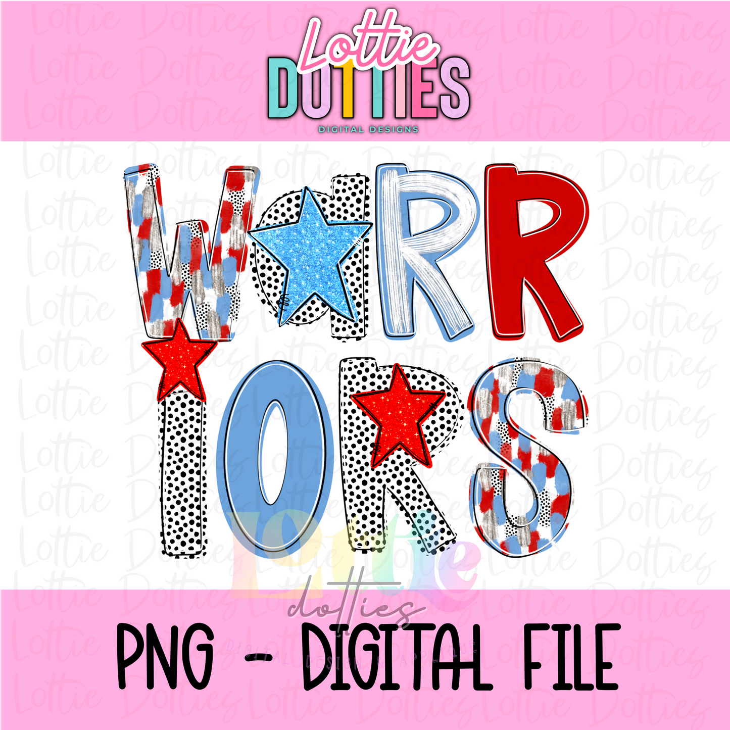 Warriors Mascot PNG - Poppy Mascot Designs - Digital Download - Red and Columbia Blue