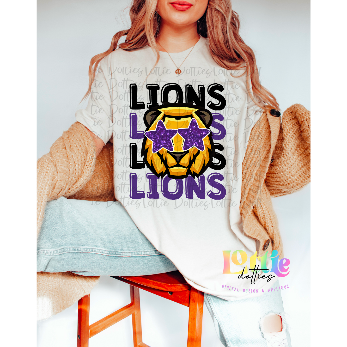 Lions PNG - Lions Sublimation - Digital Download - Purple and Black