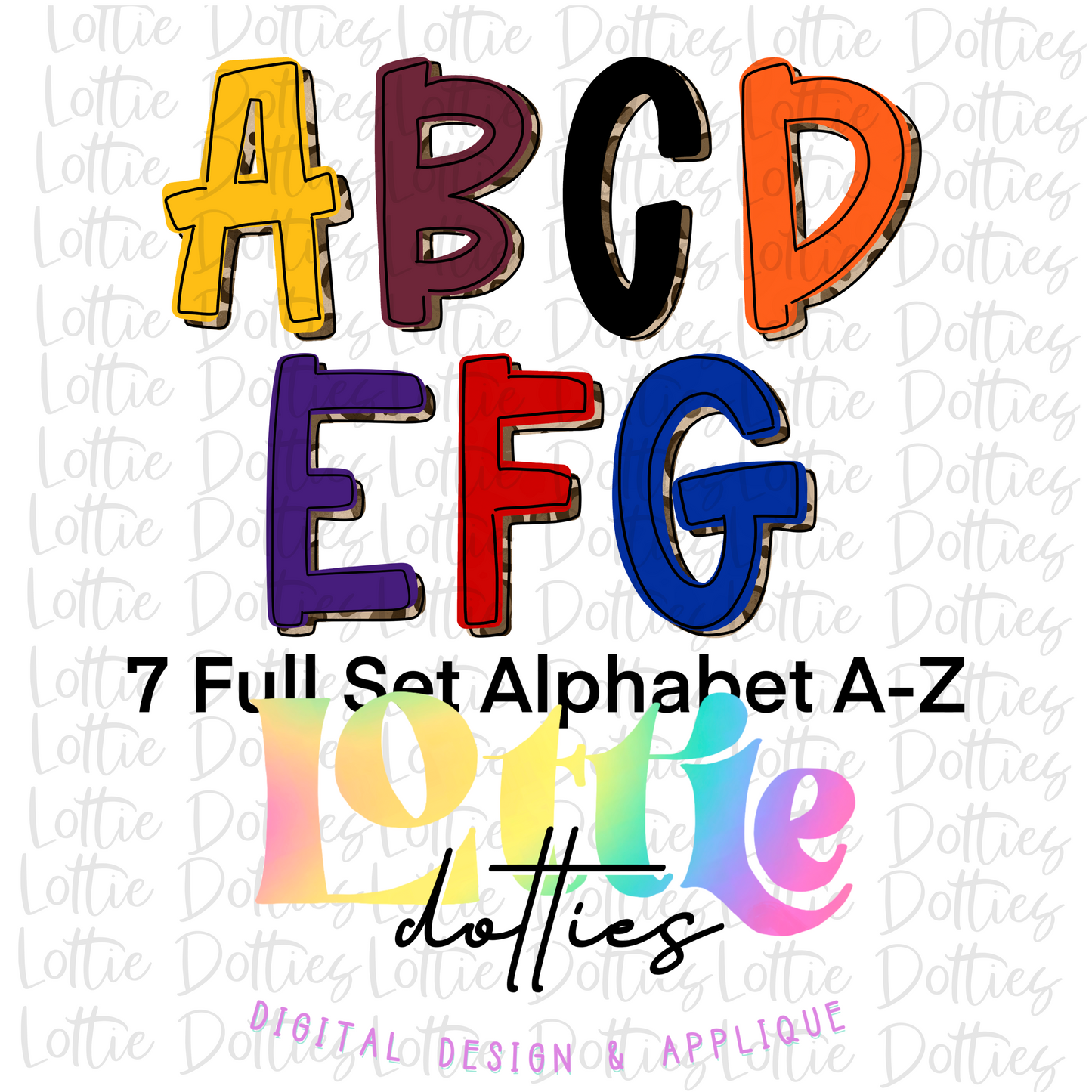 School Colors Alpha Pack - Alphabet Clipart - Instant Download - 7 Full Set A -Z