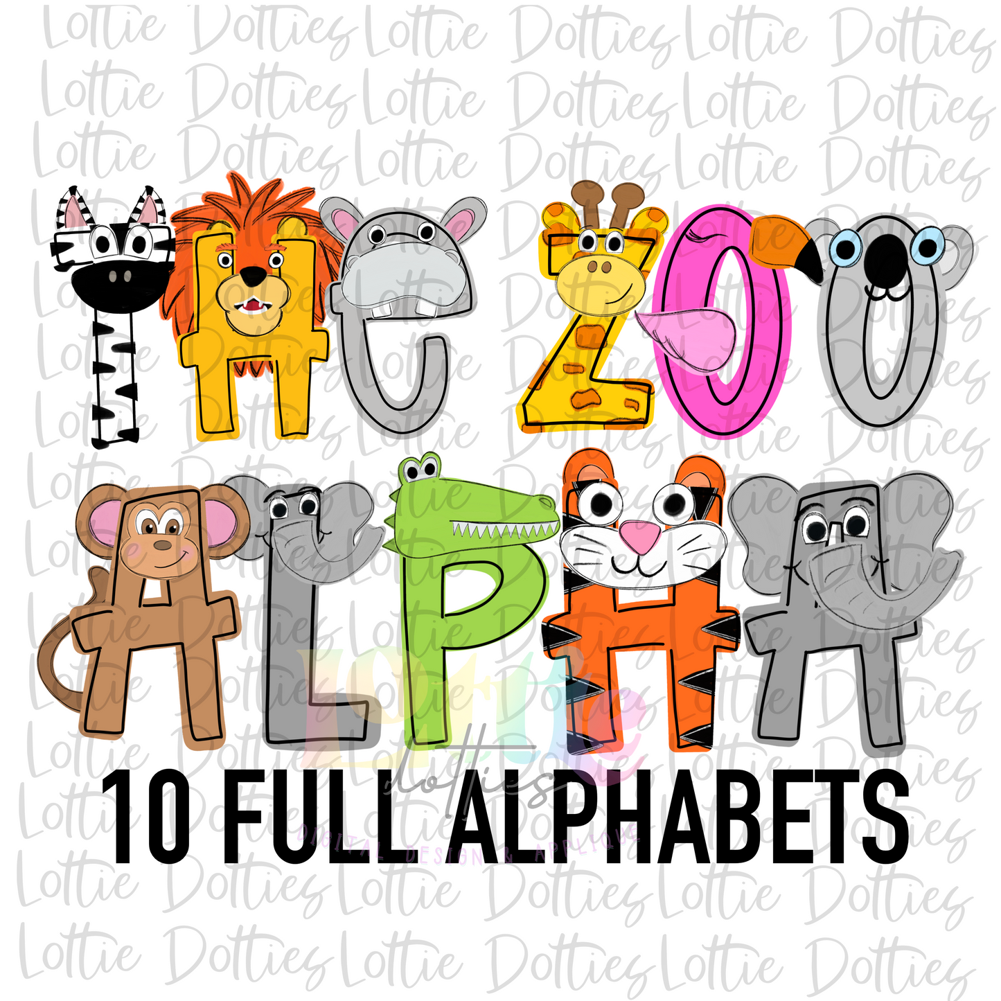 Zoo Alpha Pack - Alphabet Clipart - Instant Download - Alpha Pack