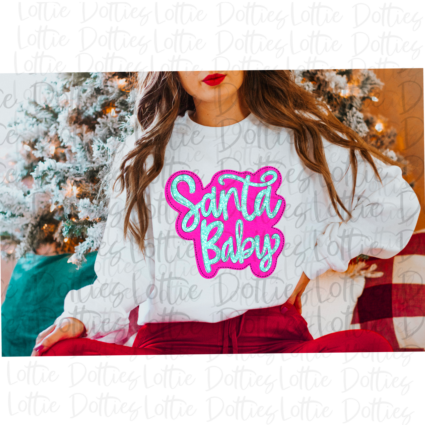 Santa Baby PNG - Christmas Sublimation - Digital Download - Pink and Blue