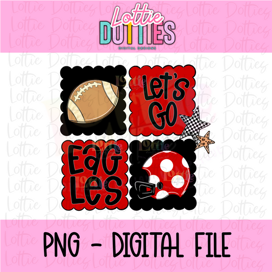 Eagles PNG | Eagles design | Digital Download | Red and Black | Eagles Patch Design