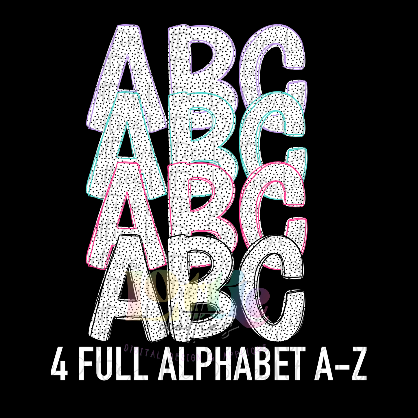 Dottie Alphabet - Black and White Polka Dot Alpha Pack - Alphabet Clipart - Instant Download - Alpha Pack