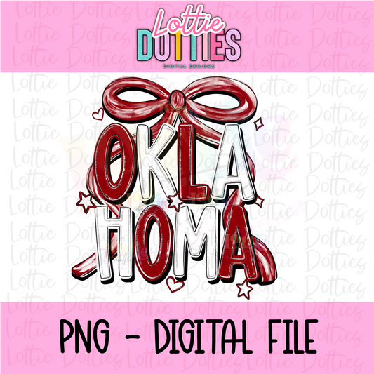 Oklahoma Sooners PNG | coquette Mascot | Bow Design | Digital Download