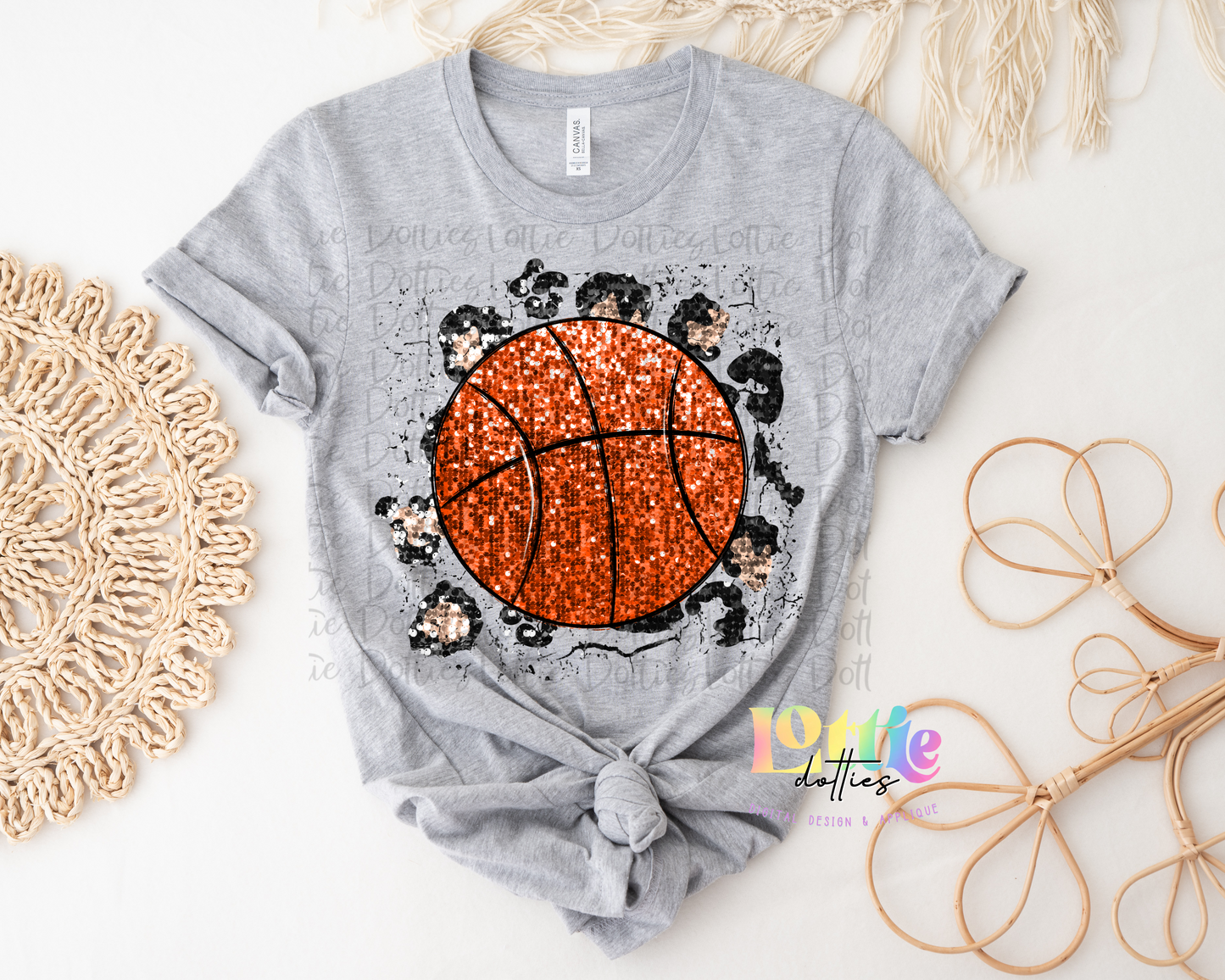 Sequin Basketball PNG - Basketball Sublimation design - Digital Download -Leo