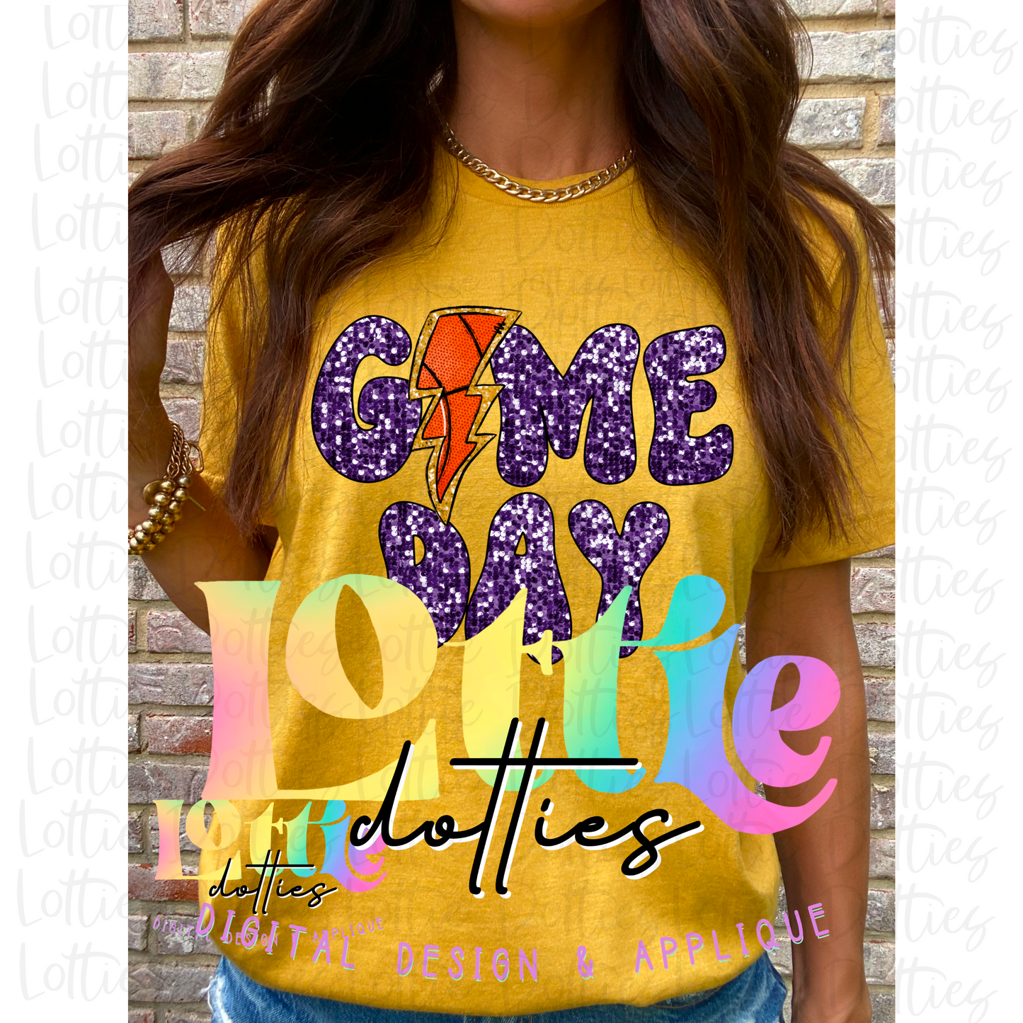 Game Day PNG - Game Day Sublimation - Digital Download - Purple Sequin