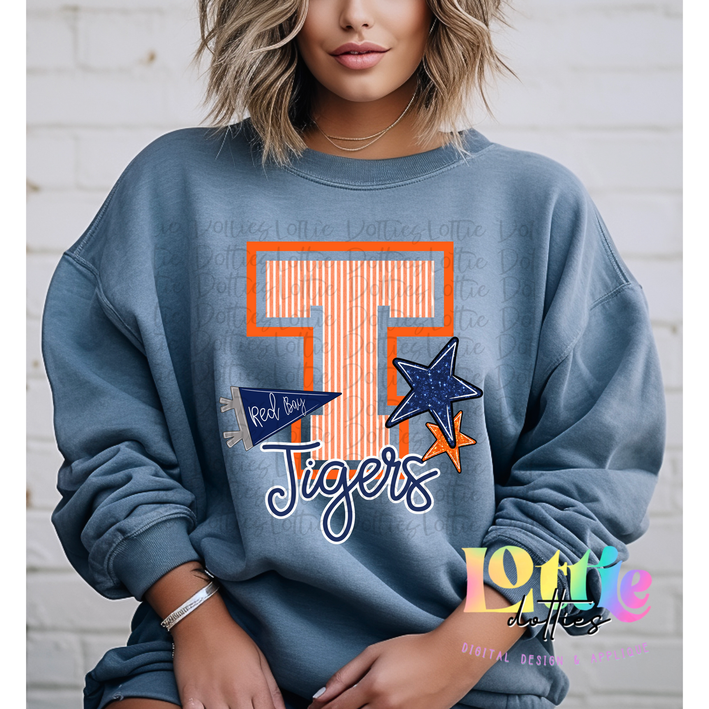 Tigers PNG | Tigers design | Digital Download | Orange and Navy | Red Bay Tigers