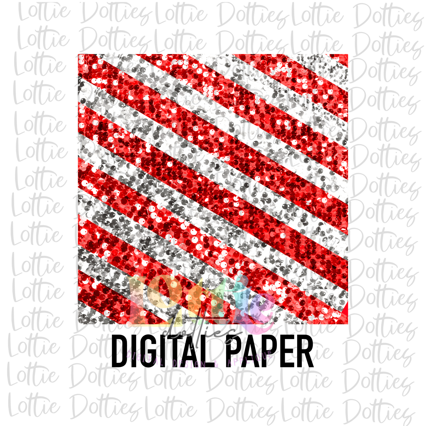 Candy Cane Digital Paper Png - Christmas Sublimation- Digital Download- Sequin