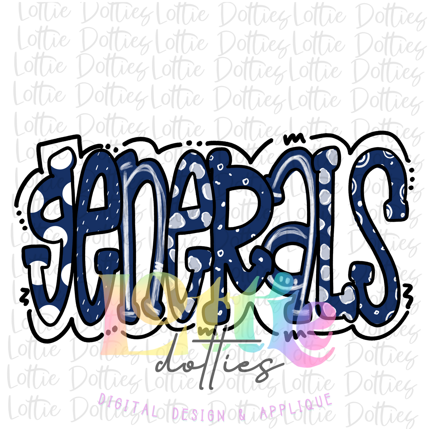 Generals PNG - Generals Sublimation - Digital Download - Navy and White