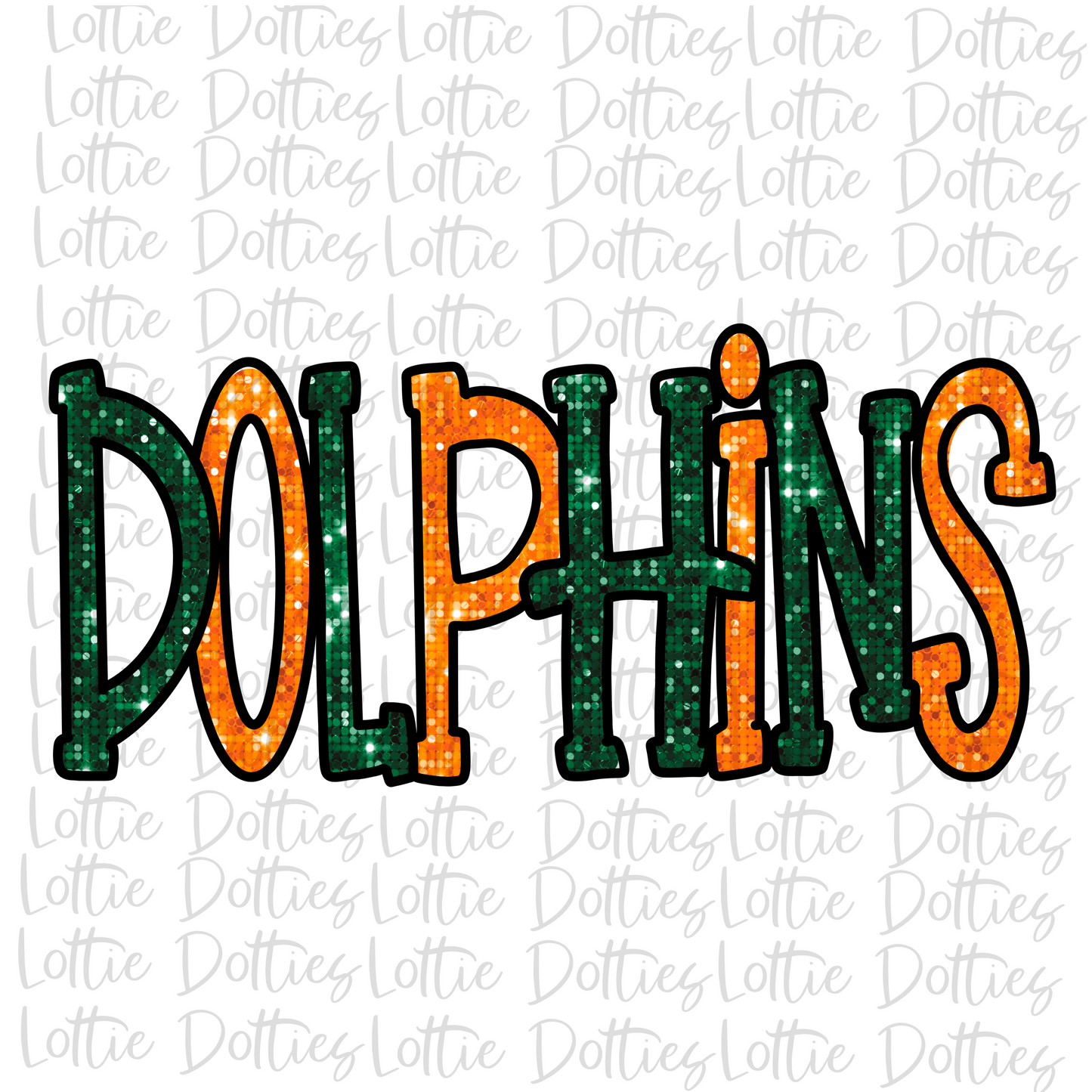 Dolphins PNG - Dolphins Sublimation - Digital Download - Orange and Hunter Green Rhinestones