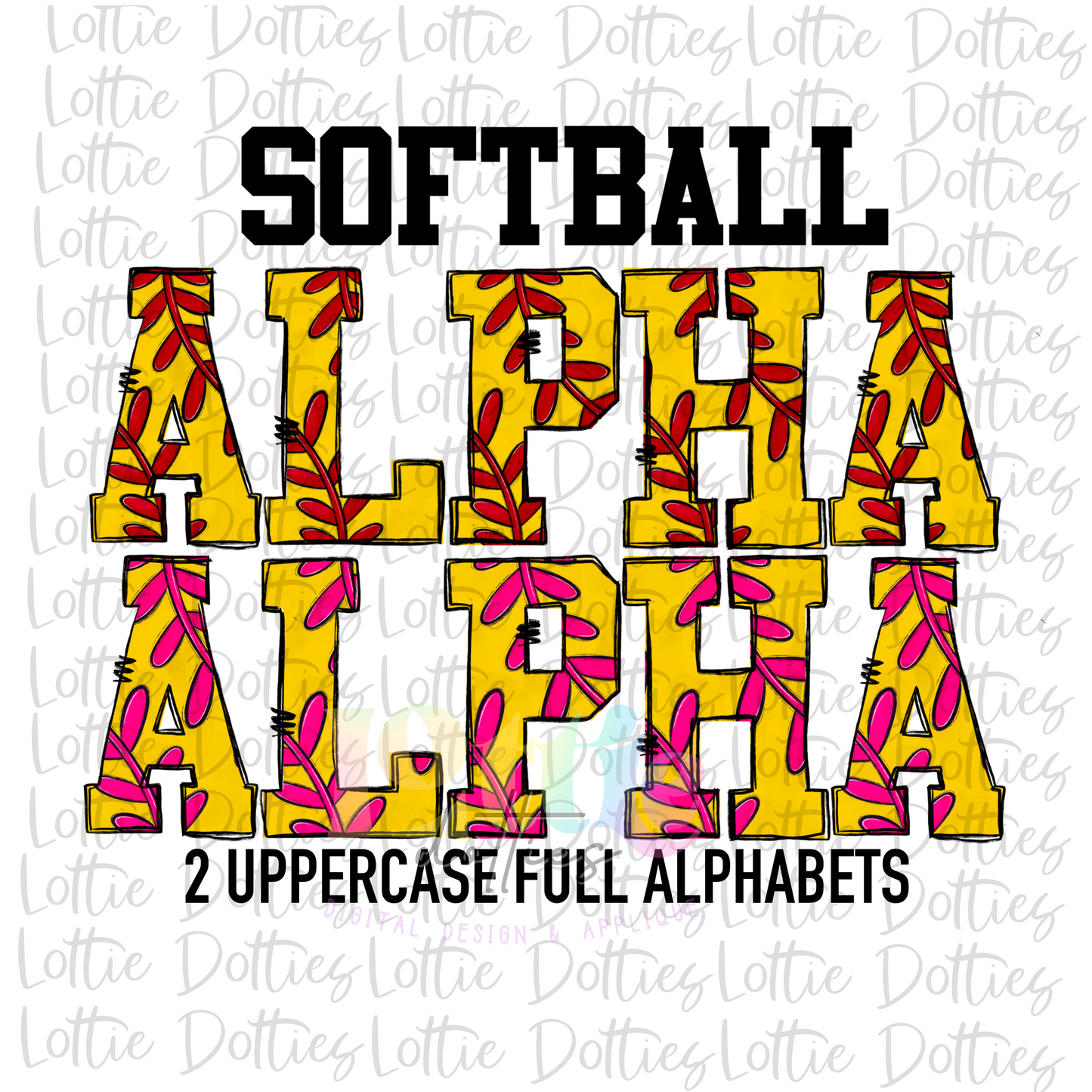 Softball Alphabet - Alpha Pack - Softball letters - Instant Download - Alpha Pack