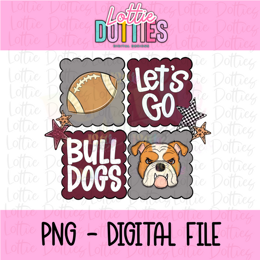 Bulldogs | PNG | Bulldogs | Digital Download |Maroon and gray