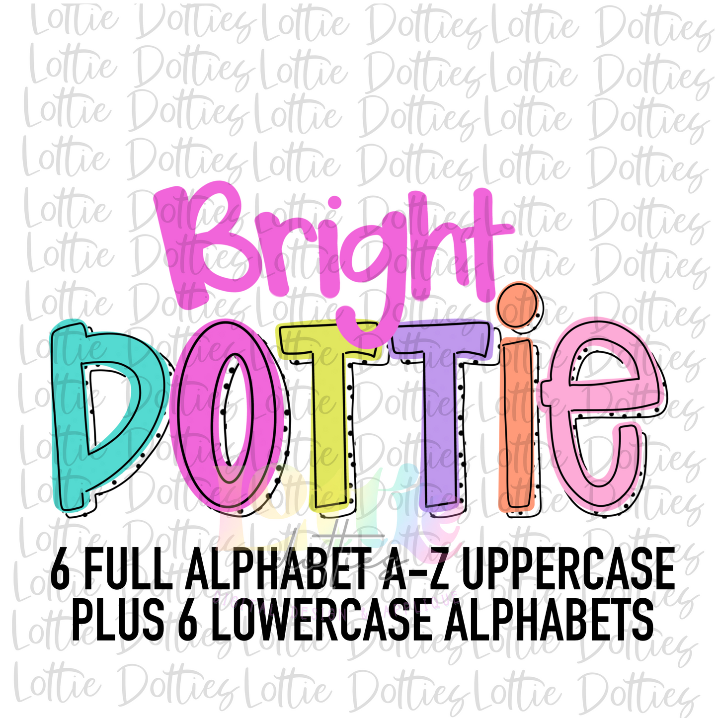 Bright Dottie Alphabet - Black and White Polka Dot Alpha Pack - Alphabet Clipart - Instant Download - Alpha Pack