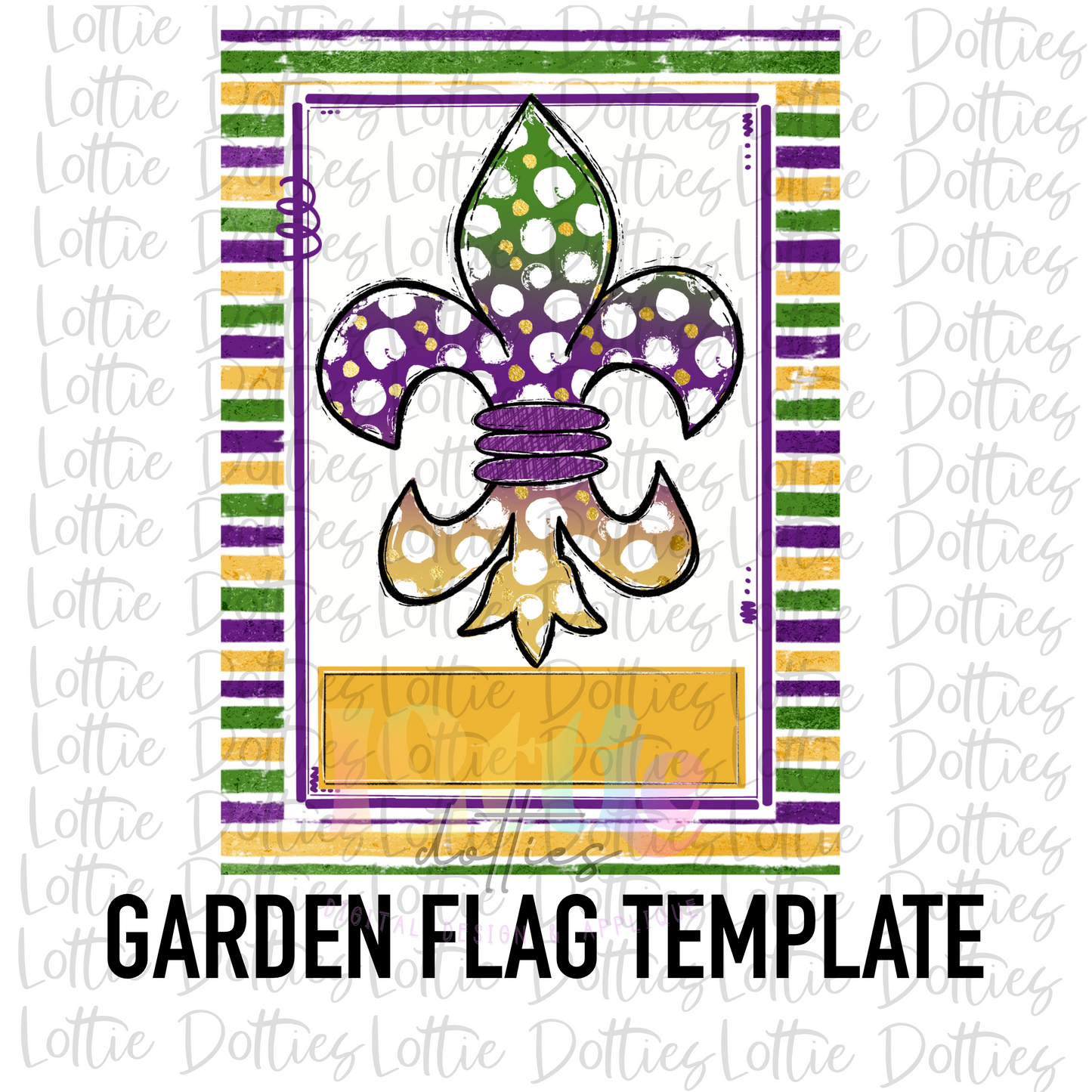 Mardi Gras Flag PNG - Mardi Gras Sublimation - Digital Download