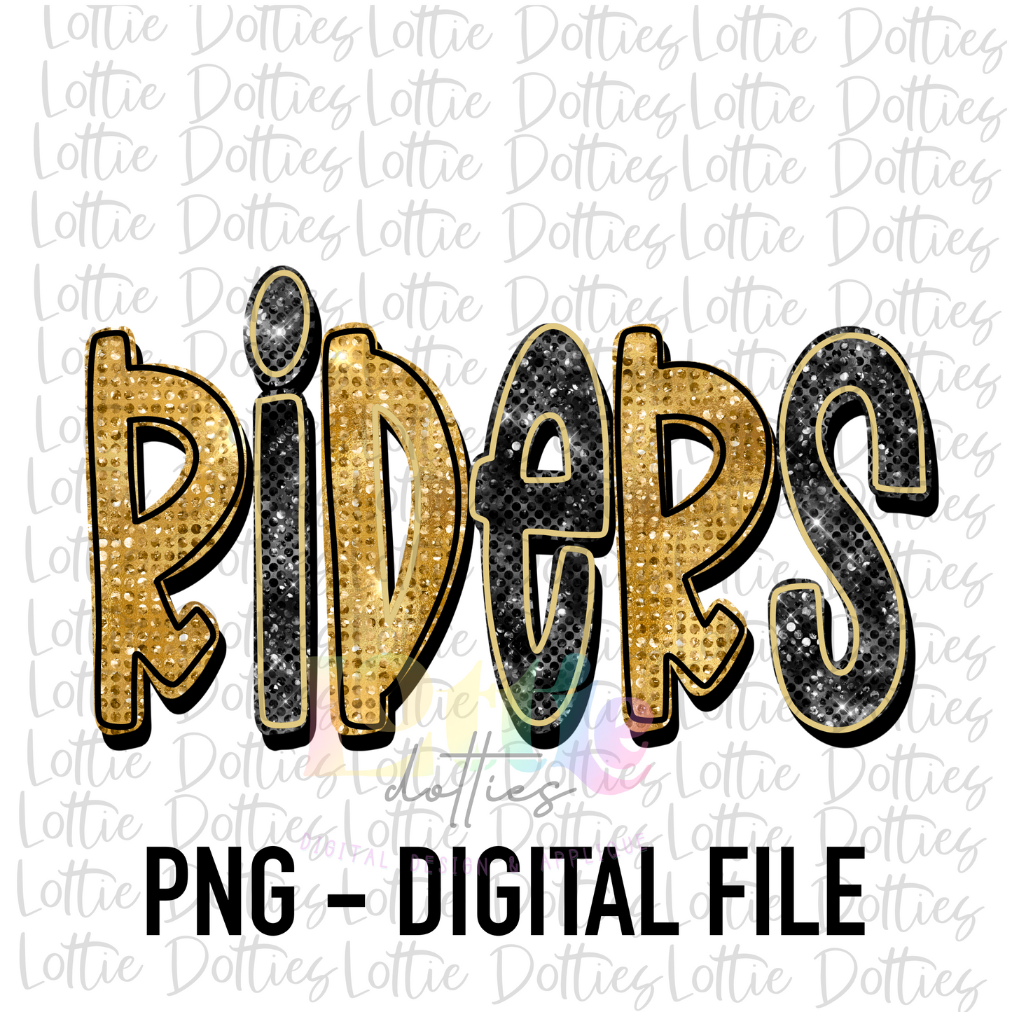 Riders PNG - Riders Sublimation - Mascots - Digital Download - Gold and Black Rinestone