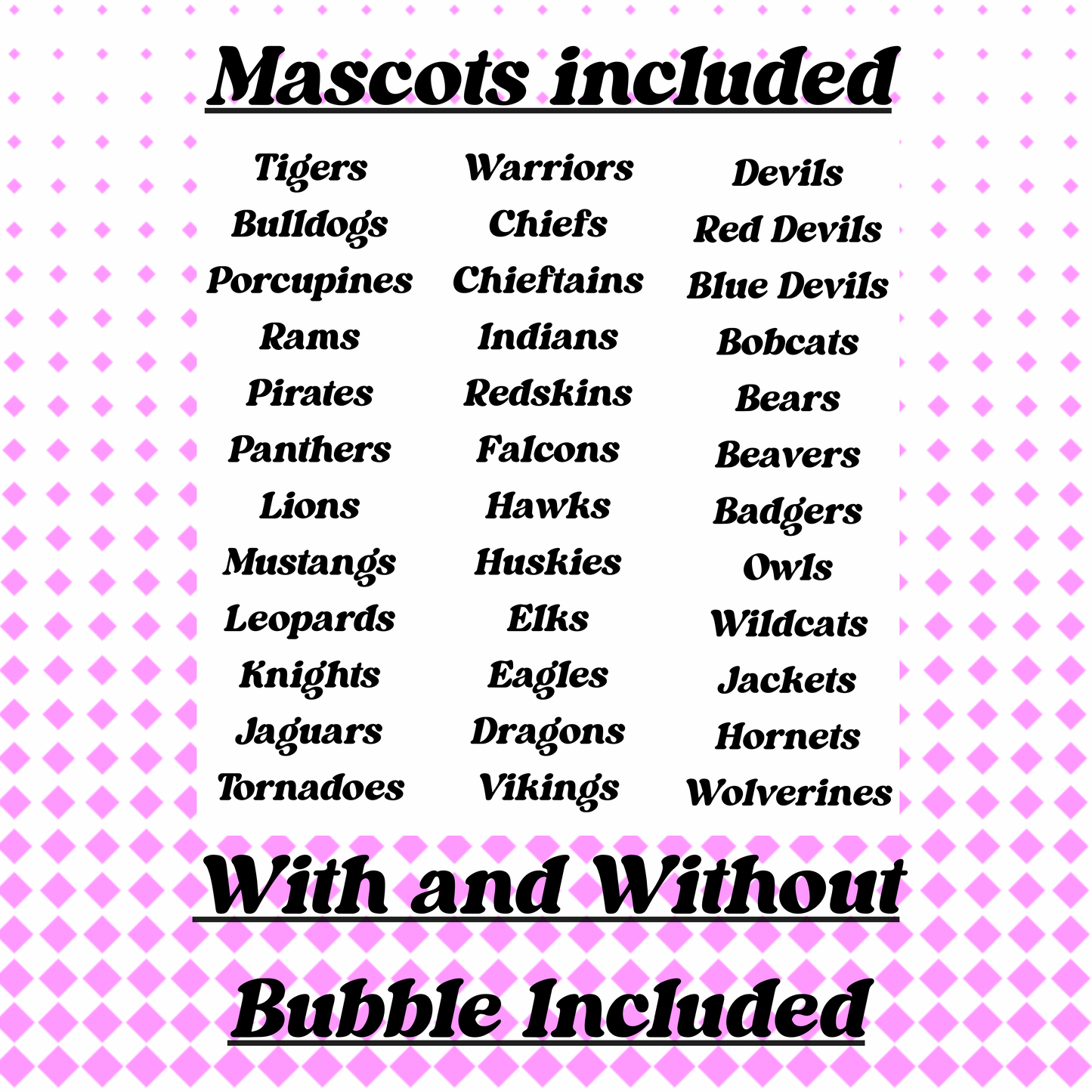 Pink out Mascots Bundle PNG | Pink Mascot designs | Digital Download