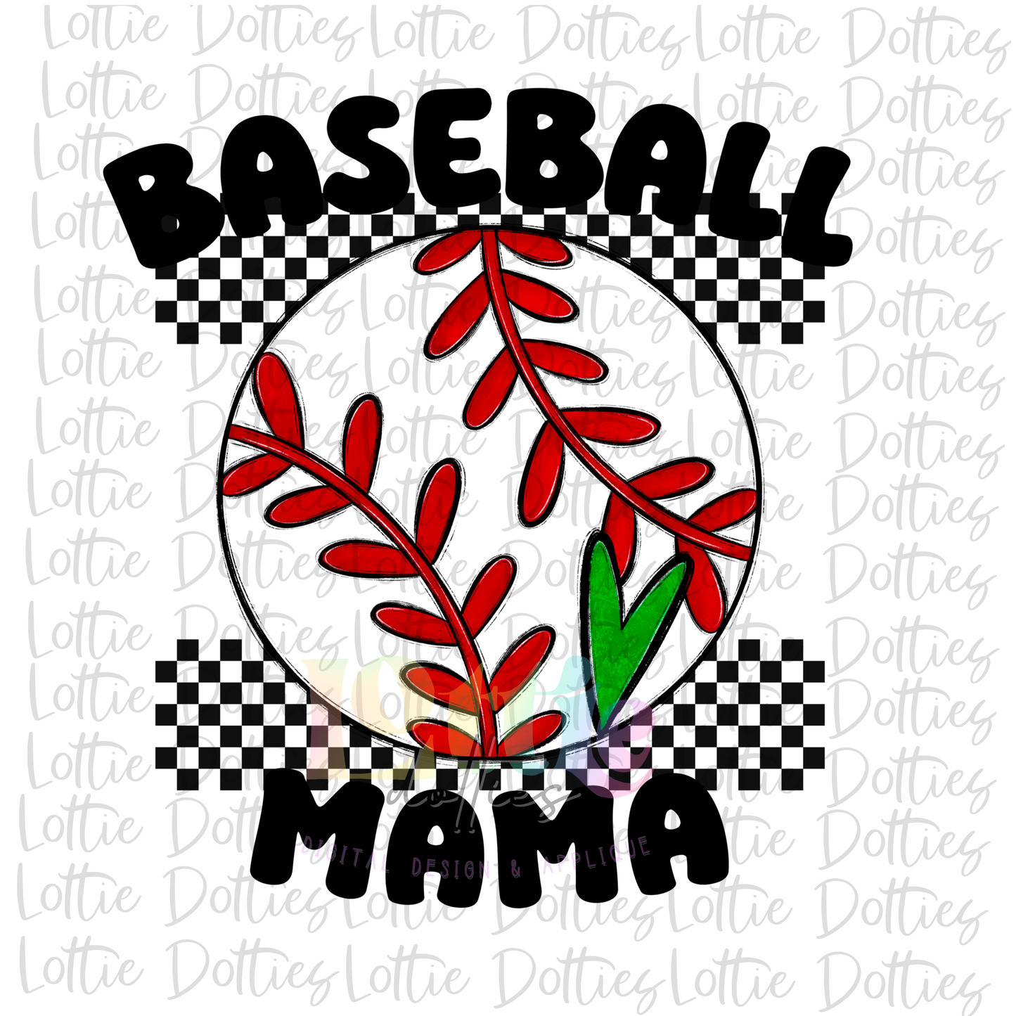 Baseball Mama Png - Baseball Design - Baseball Sublimation - Green