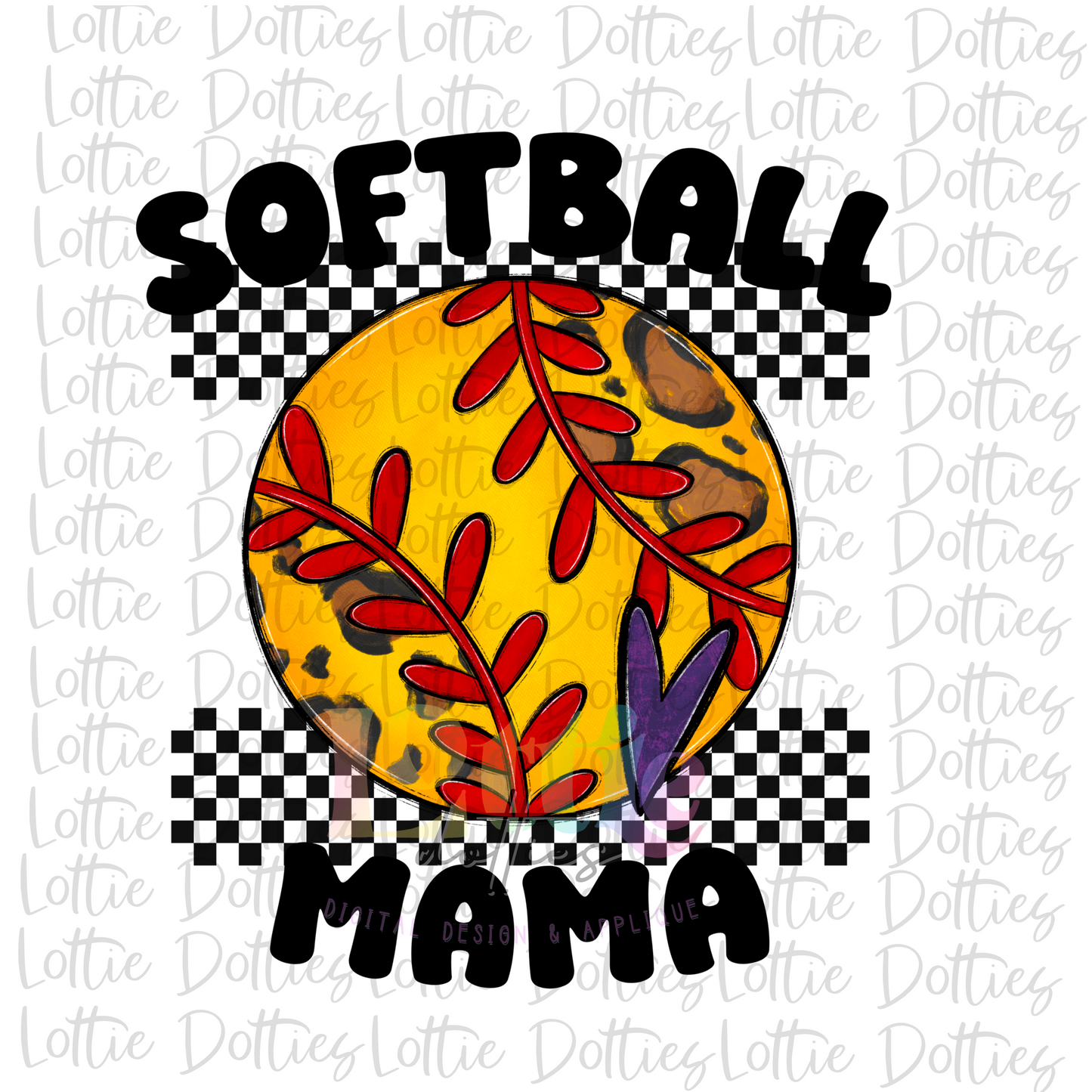 Softball Mama Png - Softball Sublimation - Instant Download - Digital Download - Purple