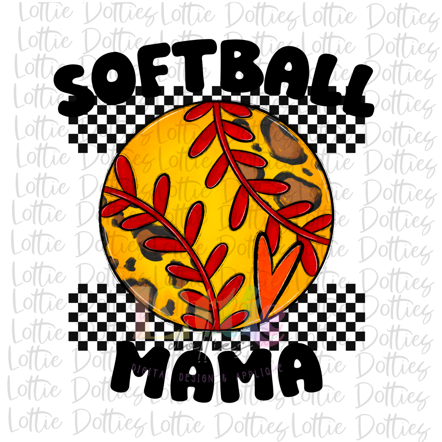 Softball Mama Png - Softball Sublimation - Instant Download - Digital Download - Orange