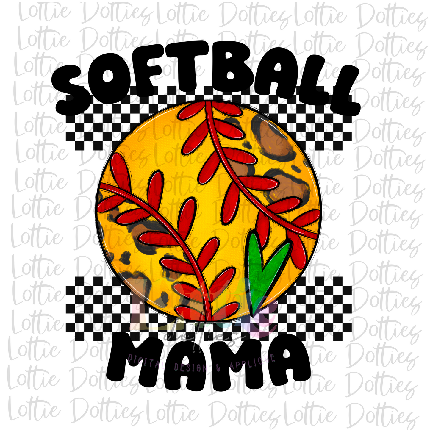 Softball Mama Png - Softball Sublimation - Instant Download - Digital Download - Green