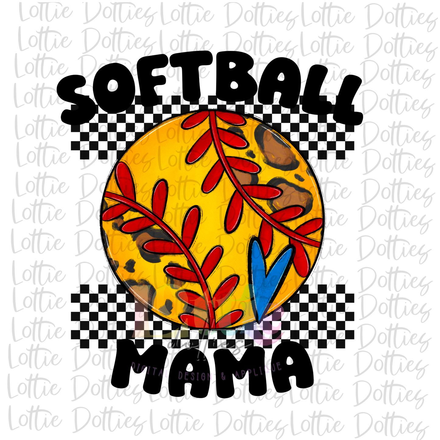 Softball Mama Png - Softball Sublimation - Instant Download - Digital Download - Blue