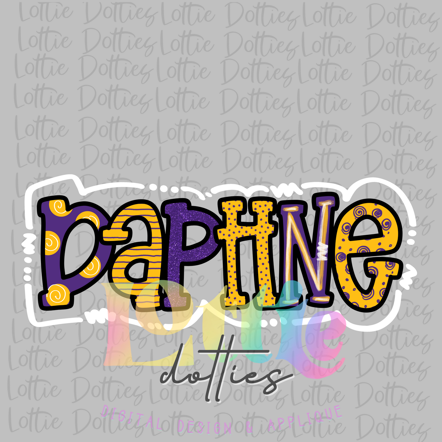 Daphne PNG - Daphne Sublimation design - Digital Download - Purple and Vegas Gold