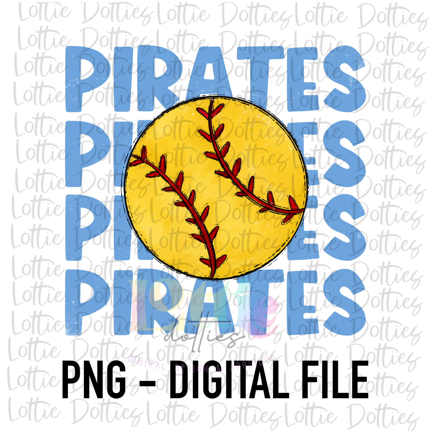Pirates Softball PNG - Pirates - sublimation design - Digital Download