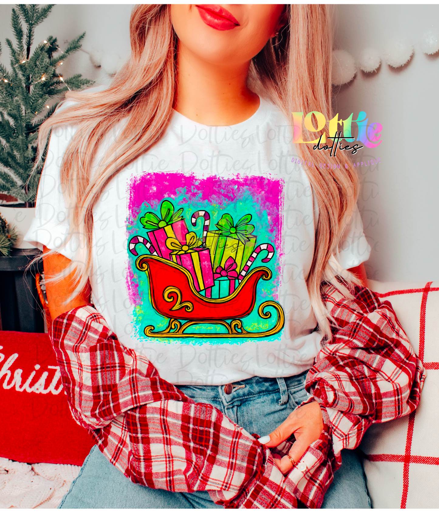 Sleigh PNG | Christmas Design | Digital Download | Paint Splash